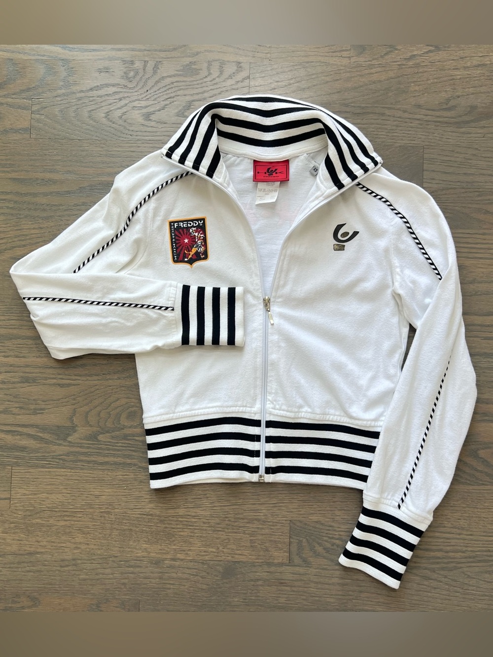 Freddy High Kick Y2K White Cotton Full Zip Track Jacket XS - Picture 1 of 12